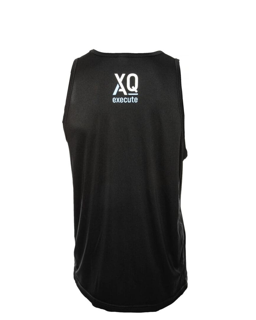Black tank top with "XQ execute" text.