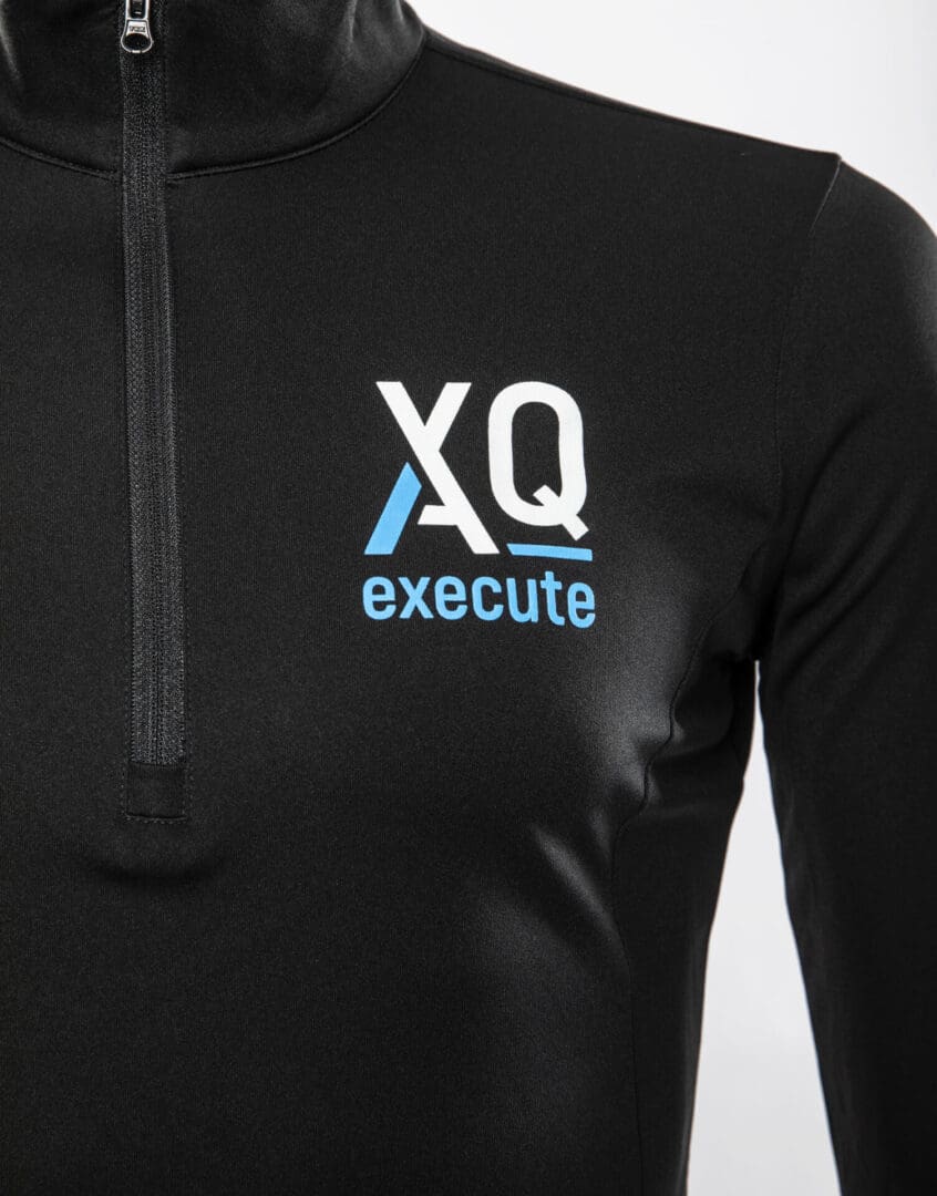 Black jacket with "XQ execute" logo.