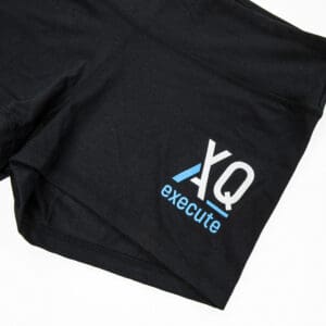 Black shorts with XQ execute logo.